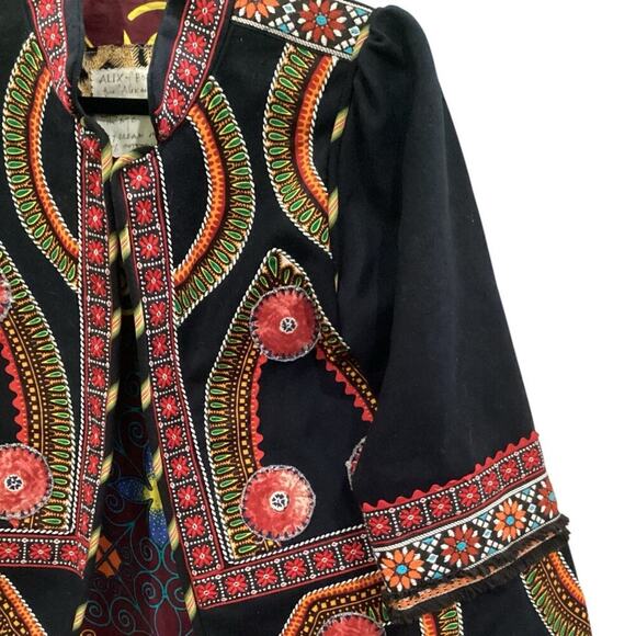 Alix Of Bohemia The Alexander Open Front Jacket  Black Multicolor Size Small - Picture 5 of 12